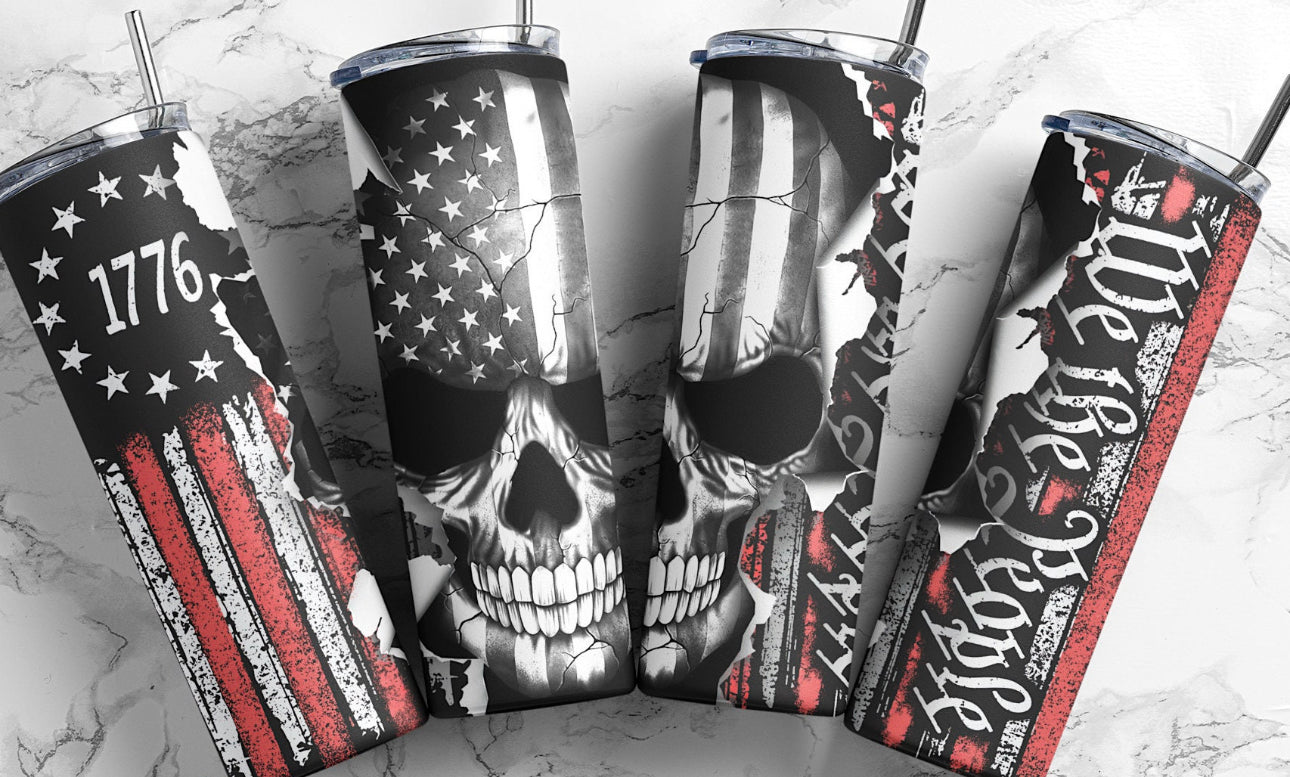 1776 Skull Flag Tumbler