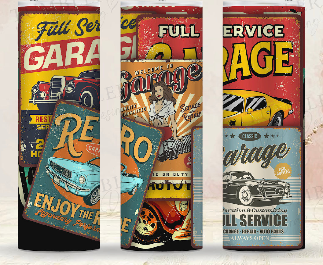 Vintage Car Sign Tumbler