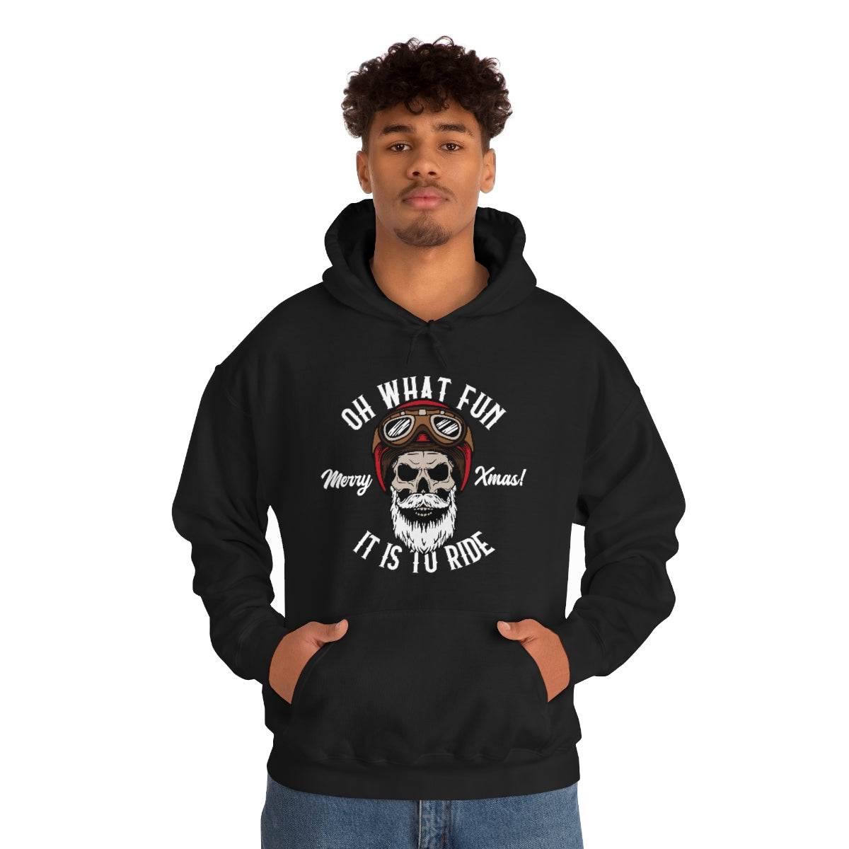 Biker Santa Hooded Sweatshirt
