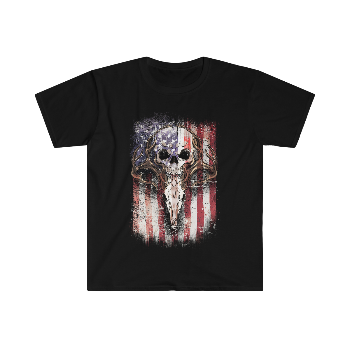 Flag Deer Skull T-Shirt