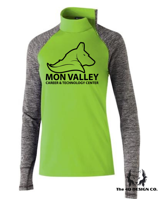 MVCTC Ladies Cut Lime Mockneck