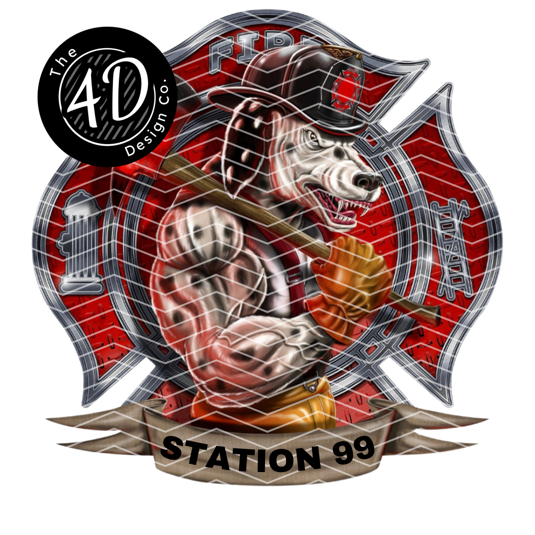 Personalized Station # Dalmatian Firefighter Decal