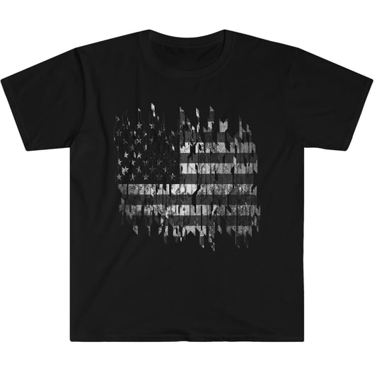Black & white Distressed Flag T-shirt