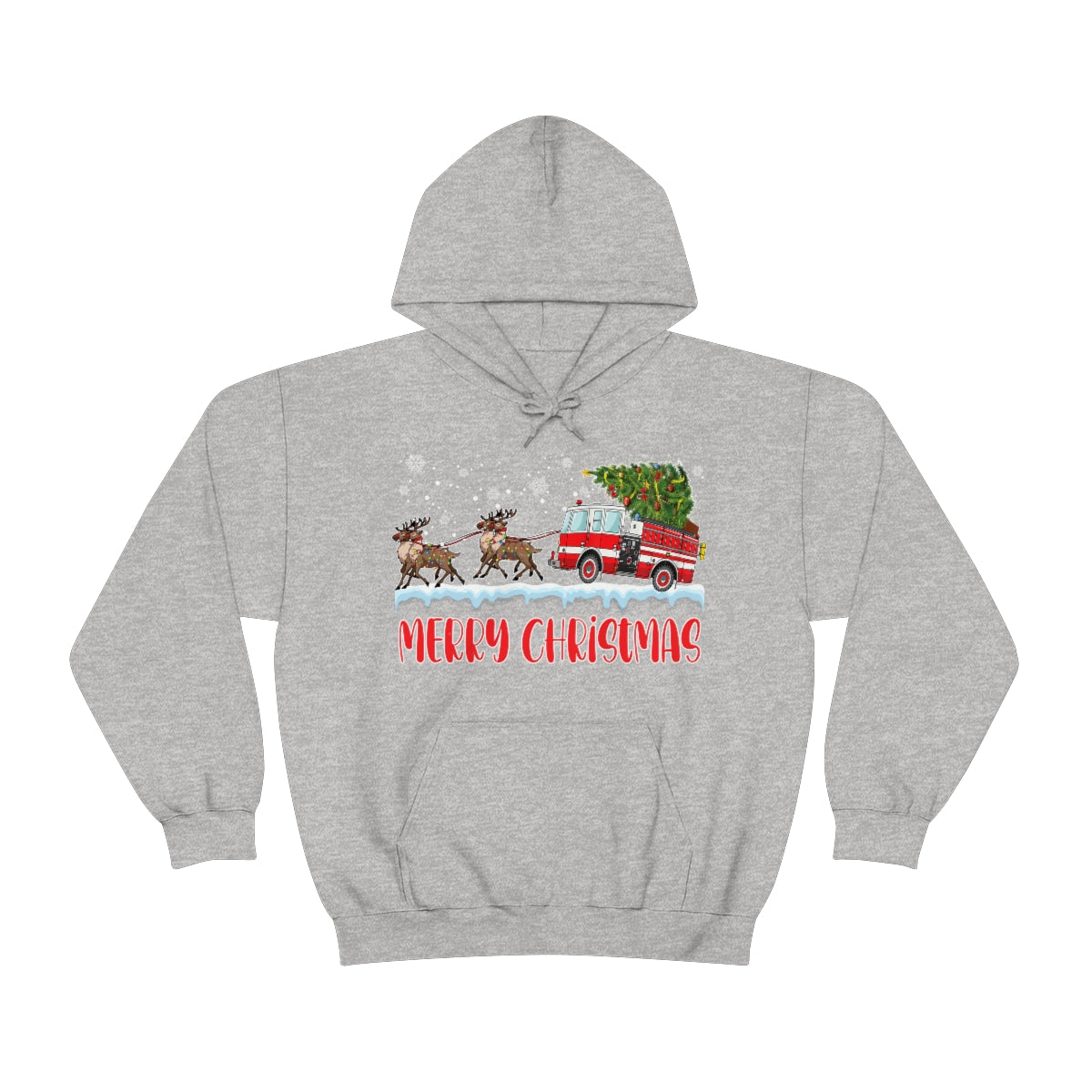 Christmas Fire Truck Hooded Sweatshirt