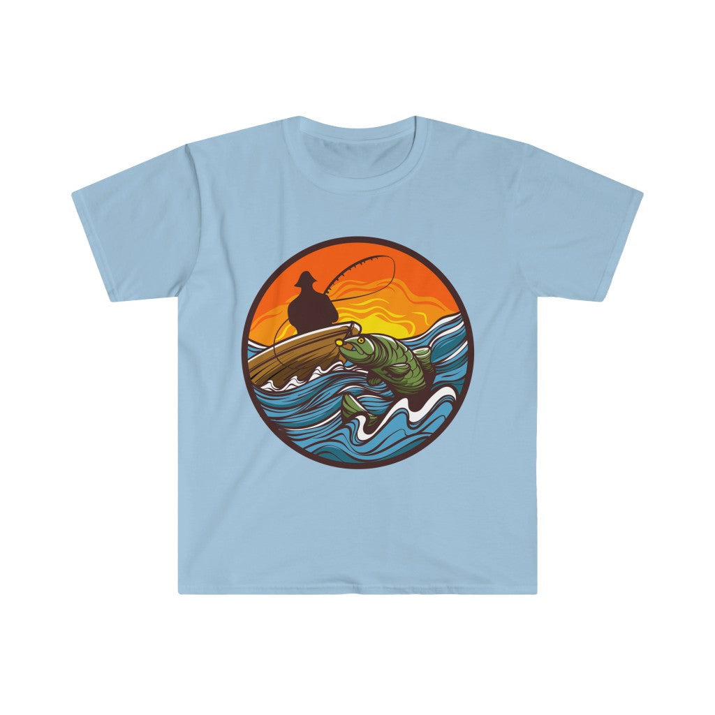 Retro Sunset Fishing T-Shirt