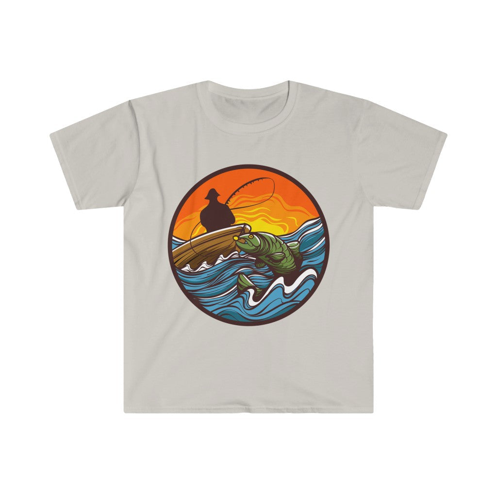Retro Sunset Fishing T-Shirt